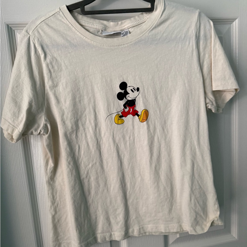 Primark Cream and Red Mickey Mouse Crop Top